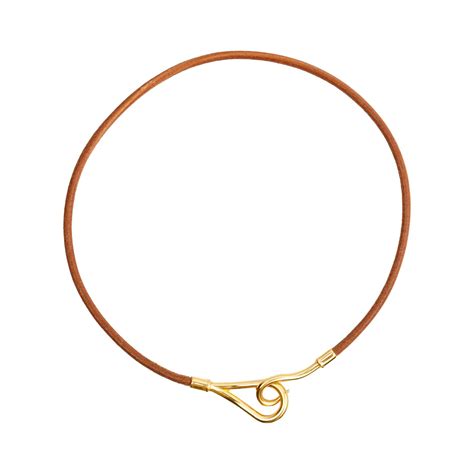 hermes choker leather|hermes leather hook necklace.